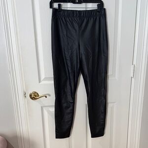 Old Navy Black Faux Leather Pants medium skinny